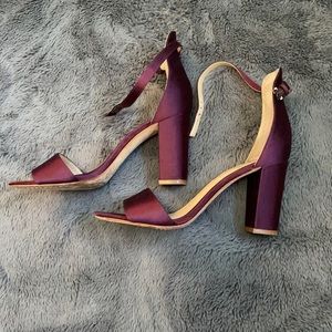 Purple Satin Sandal Heels
